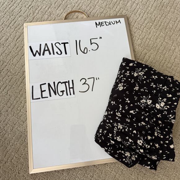 Vintage 90s Skirt Womens Medium Black Dark Floral  Romantic Boho Grunge *FLAWED* - Picture 11 of 11